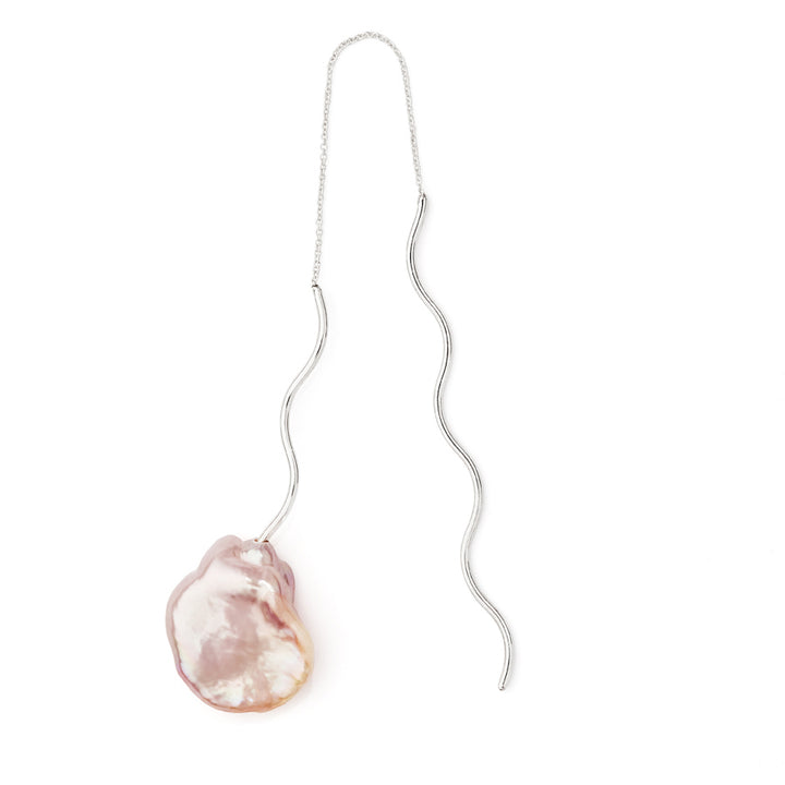 Seafoam sølv ørering m. perle