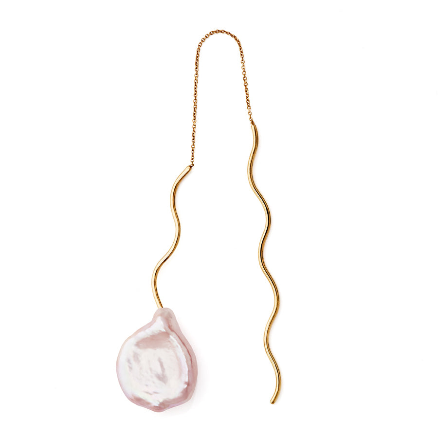 Seafoam Gold plattiert Ohrring w. Perle