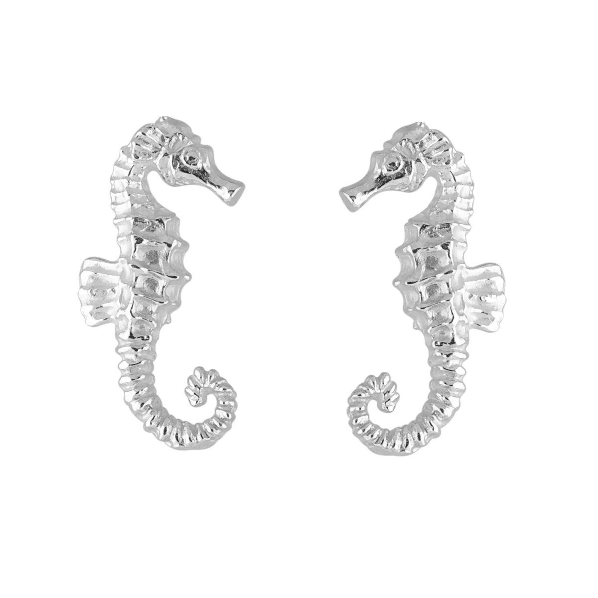 seahorse earrings silver