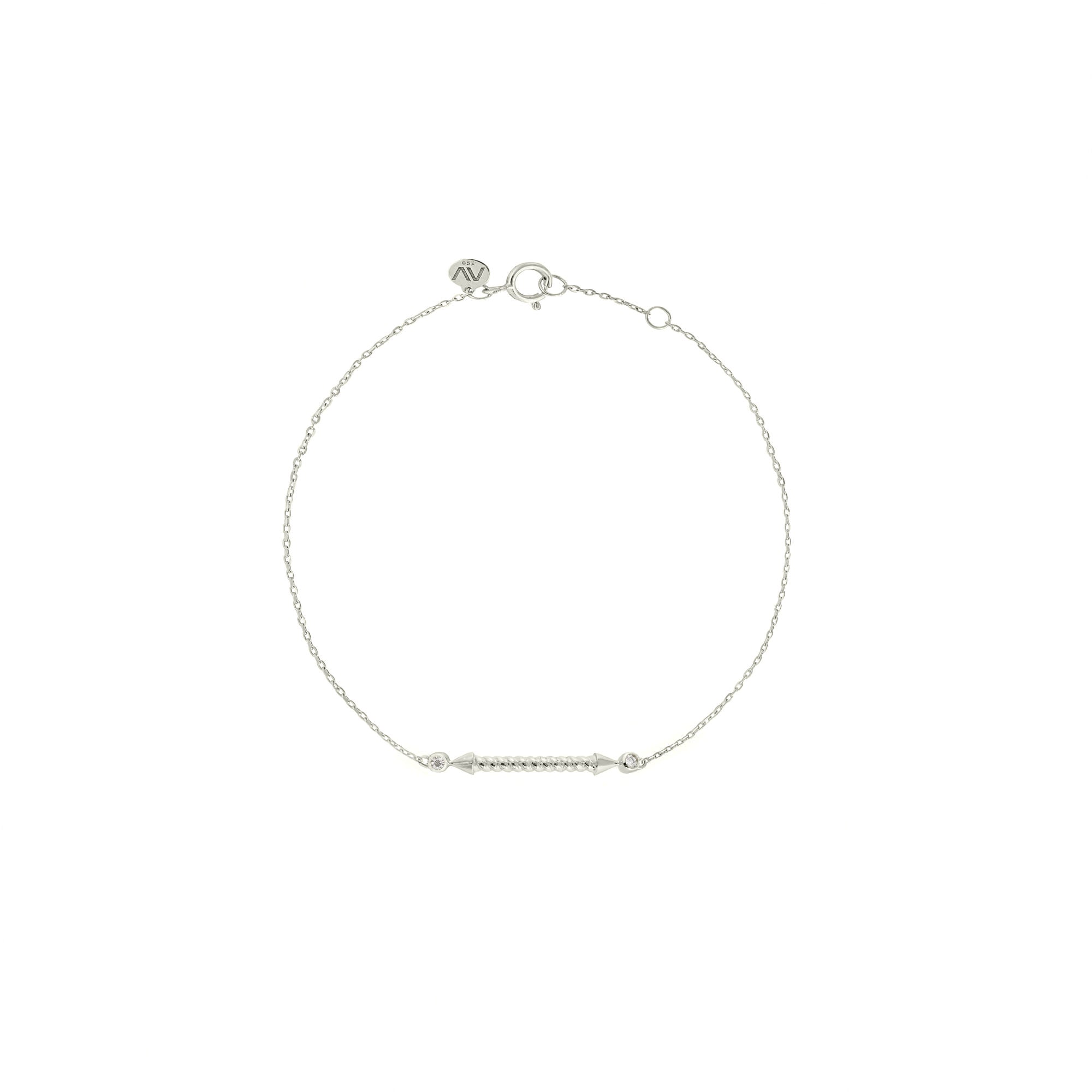Selene 18K Weißgoldarmband w. Diamanten