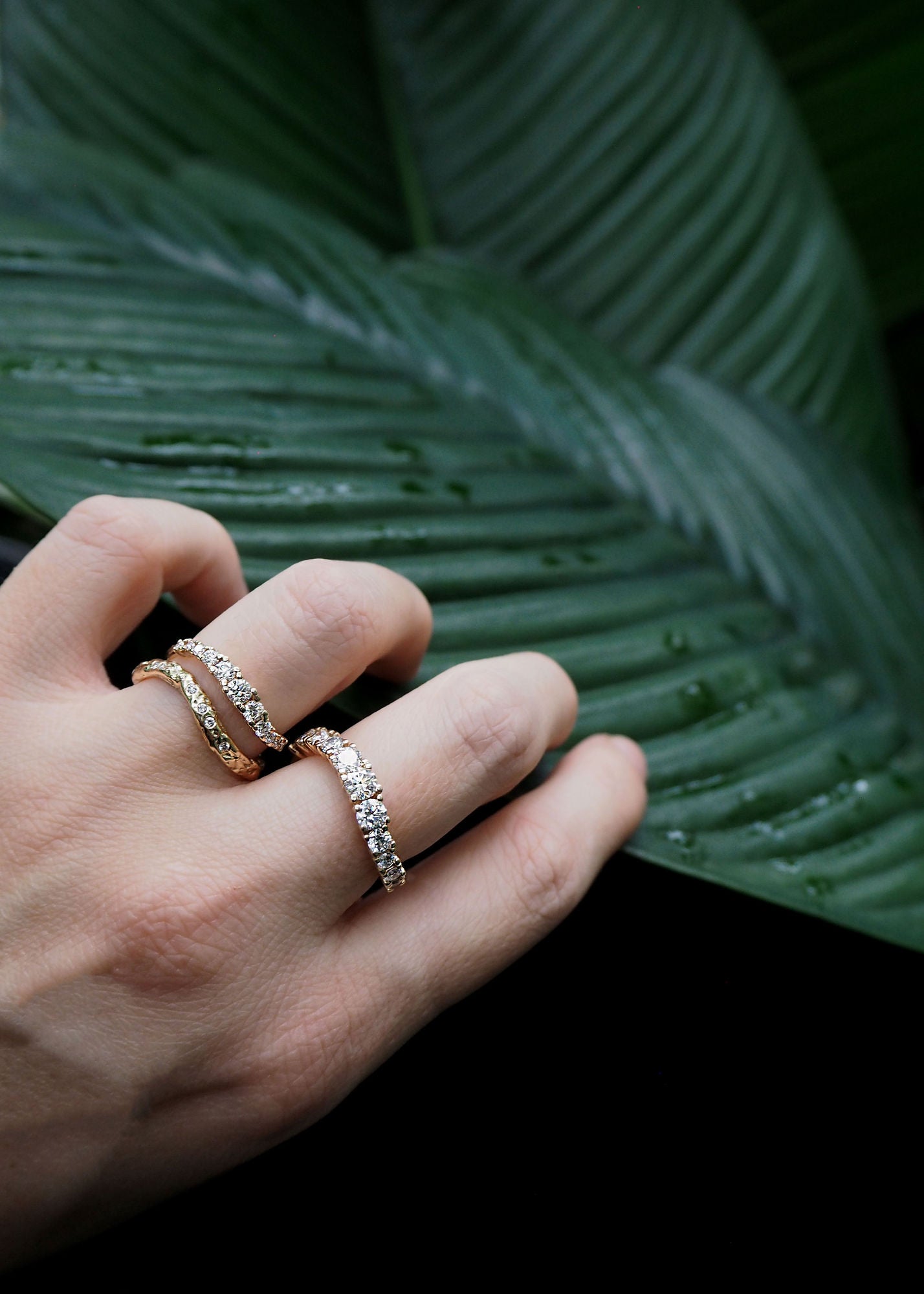 Elysia Serenade 14k Gold Ring w. Diamonds