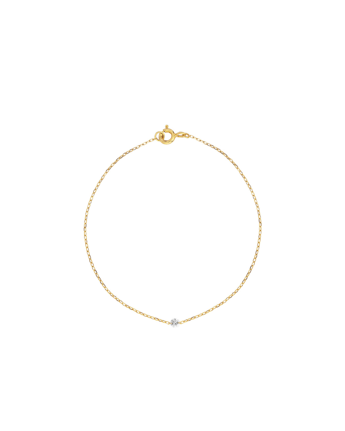 Gelassener 14K Gold, Weißgold oder Roségold Armband w. Diamant