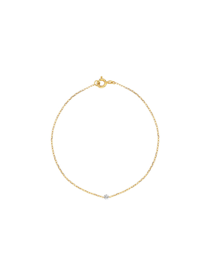 Gelassener 14K Gold, Weißgold oder Roségold Armband w. Diamant