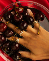 Shield 14K Gold Ring w. Topaz