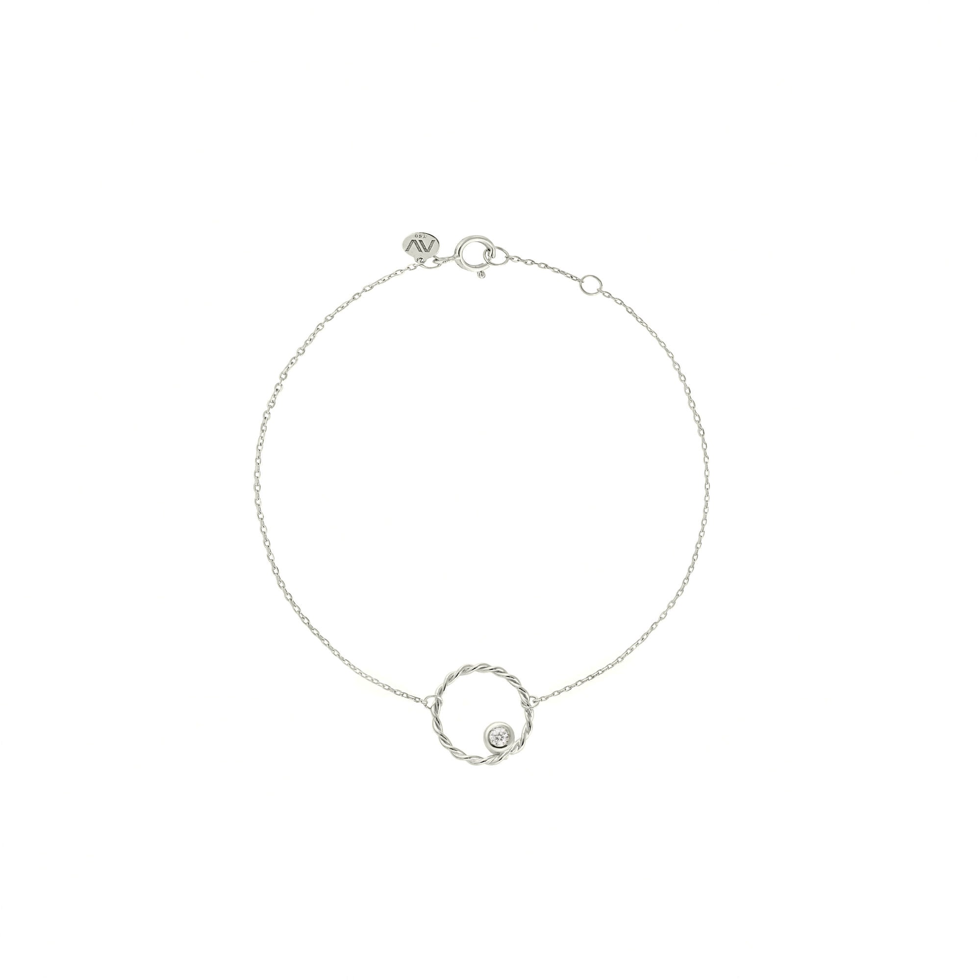 Leuchten Sie Ihr Licht mit 18 Karat Weißgold Armband w. Diamant