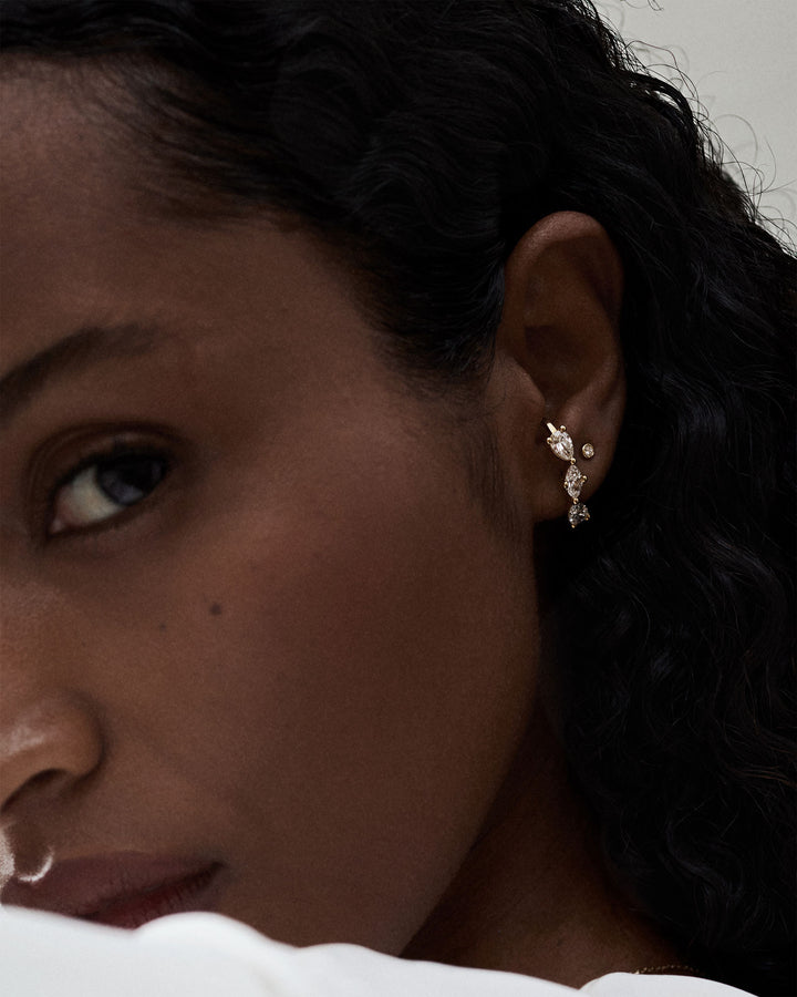 Signature Suspender 14k Whitegold Earring w. Lab-Grown Diamonds