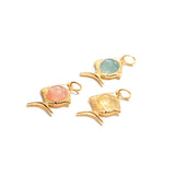 Young Fish 18K Gold Pendant w. Rutile Quartz