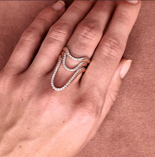 Romy's 18K Rose Gold Ring Stack w. Diamonds