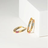 Ellisse Piccolo 18K Gold Plated Hoops w. Colored Zirconias