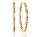 Ellisse Medio 18K vergoldete Hoops m. farbigem Zirkon