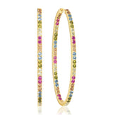 Ellisse Grande 18K vergoldete Hoops m. farbigem Zirkon