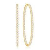Ellisse Grande 18K Gold Plated Hoops w. Zirconias