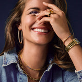 Ellisse Grande 18K Gold Plated Hoops w. Zirconias