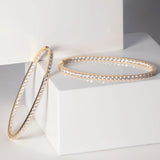 Ellisse Grande 18K Gold Plated Hoops w. Zirconias