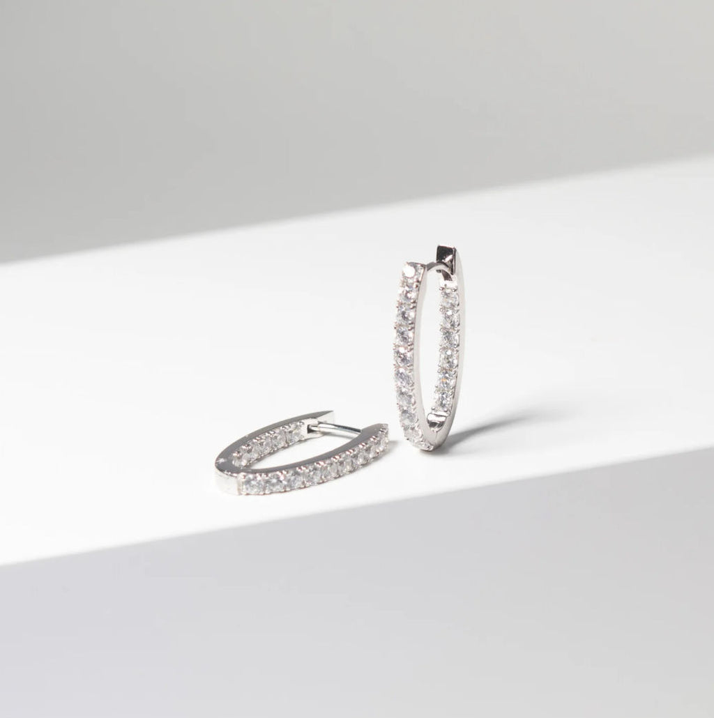 Ellisse Piccolo Silver Hoops w. Zirconias