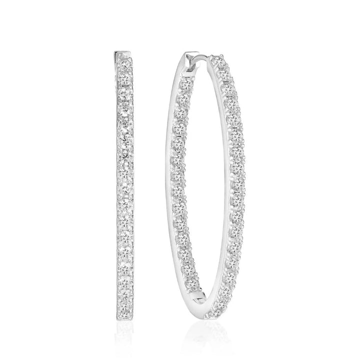 Ellisse Medio Silver Hoops w. Zirconias