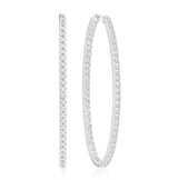 Ellisse Grande Silver Hoops w. Zirconias