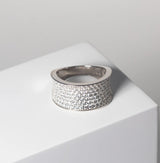 Felline Concavo Silver Ring w. Zirconias