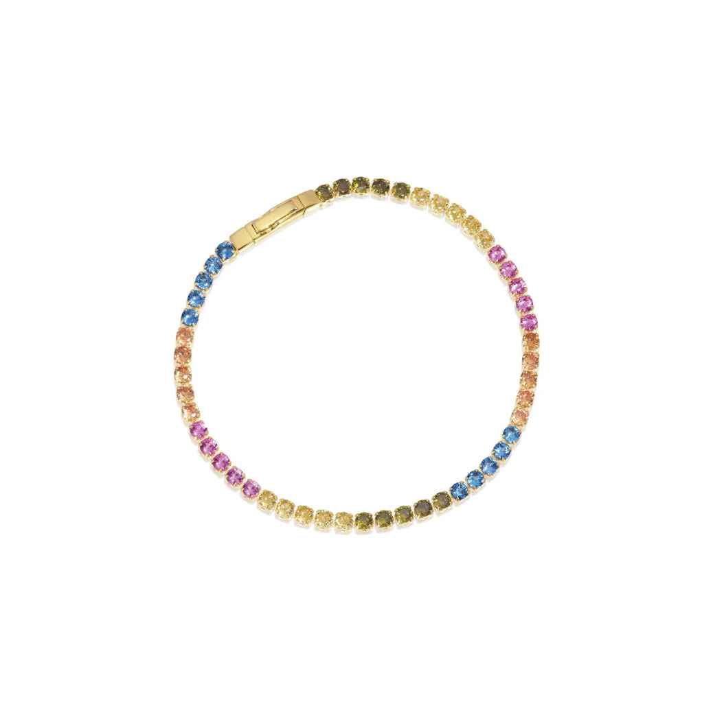 Ellera Grande 18K Forgyldt Armbånd m. Farvede Zirkoner