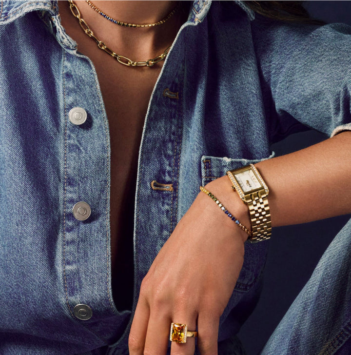 Ellera Grande 18K vergoldetes Armband m. farbigem Zirkon