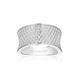 Felline Concavo Silver Ring w. Zirconias