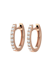 Small Line 18K Rose Gold Hoop w. Lab-Grown Diamonds