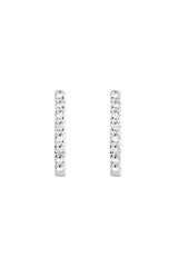 Small Line 18K Hvidguld Hoop m. Lab-Grown Diamanter