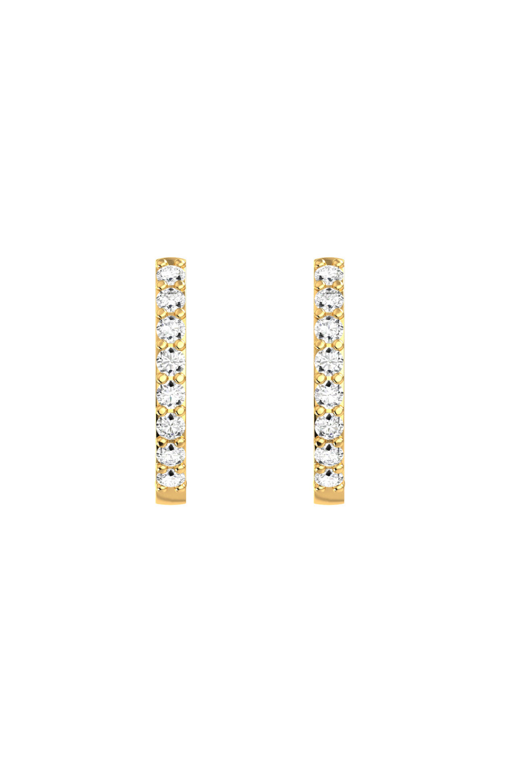 Small Line 18K Guld Hoop m. Lab-Grown Diamanter