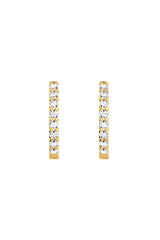 Small Line 18K Guld Hoop m. Lab-Grown Diamanter