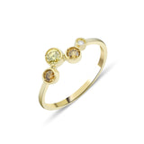 Sonia Wave 18K Gold Ring w. Diamonds