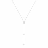 Sparkly Sparkly Lariat 18K White Gold Necklace w. Diamonds