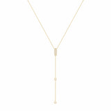 Sparkly Sparkly Lariat 18K Gold Necklace w. Diamonds