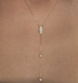Sparkly Sparkly Lariat 18K White Gold Necklace w. Diamonds