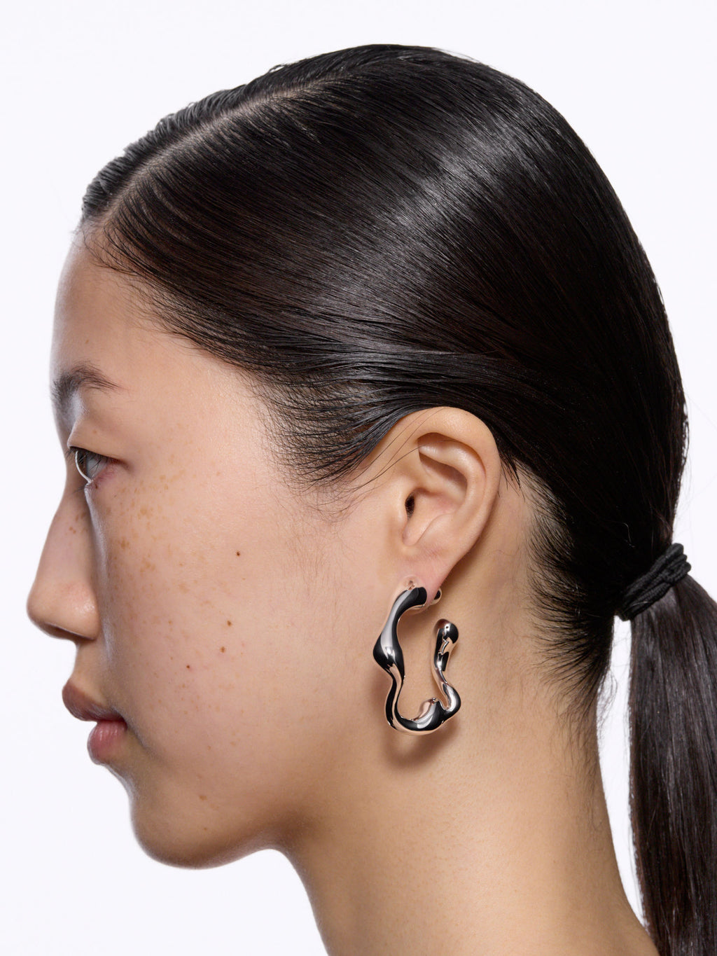 Splash Small Silver Hoops