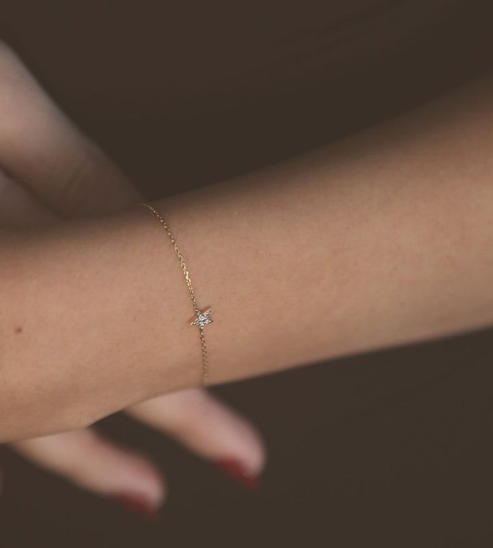 Stern 18K Roségold Armband w. Diamanten