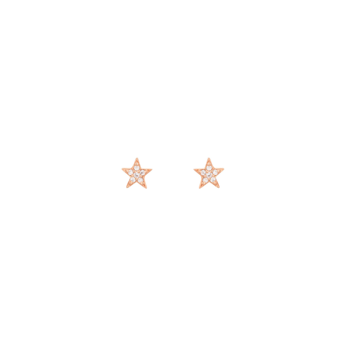 Star 18k Rose Guld Ørestik m. Diamanter