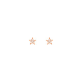 Star 18K Rose Gold Stud w. Diamonds