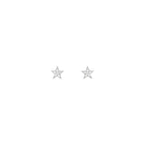 Star 18K White Gold Stud w. Diamonds