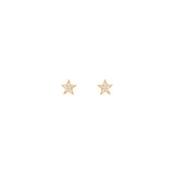 Star 18K Gold Stud w. Diamonds