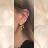 Poppy 18K Gold Plated Huggie w. Pearls & Zirconias