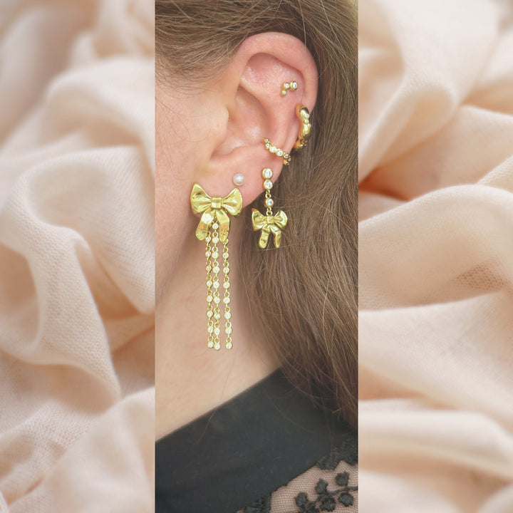 Loulou 18k Gold Plated Stud w. Zirkonia