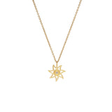 Sun Small 18K Gold Pendant w. 0.019ct Diamond