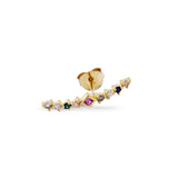 Super Nova Rainbow 14K Gold Plated Stud w. Zirkonien