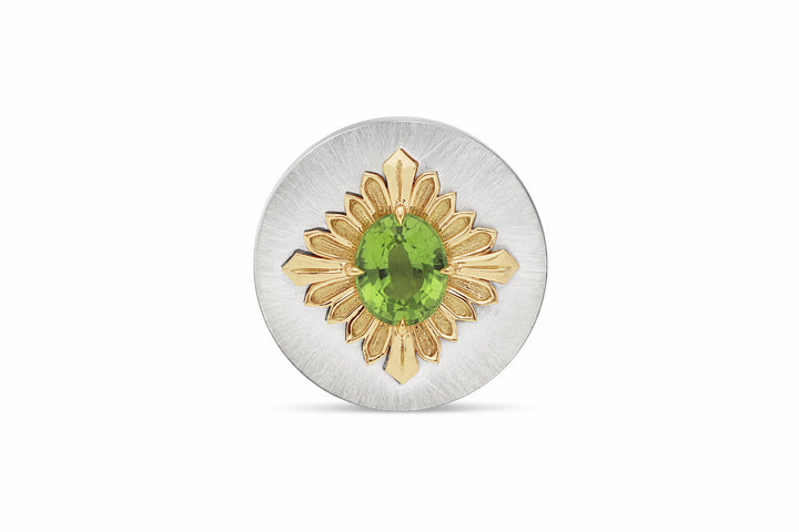 Tag Peridot 18K Silver & Gold Ring w. Peridot