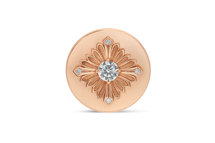 Tag Diamond 18K Rose Gold Ring w. Diamonds