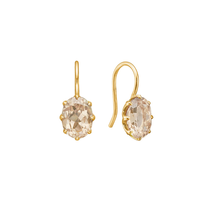 Stella 10K Gold Earrings w. Champagne Quartz