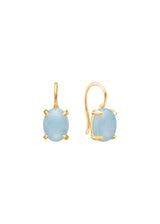Tournure 10K Gold Earrings w. Aquamarine