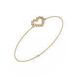 Heart 14K Gold Bracelet w. Diamonds