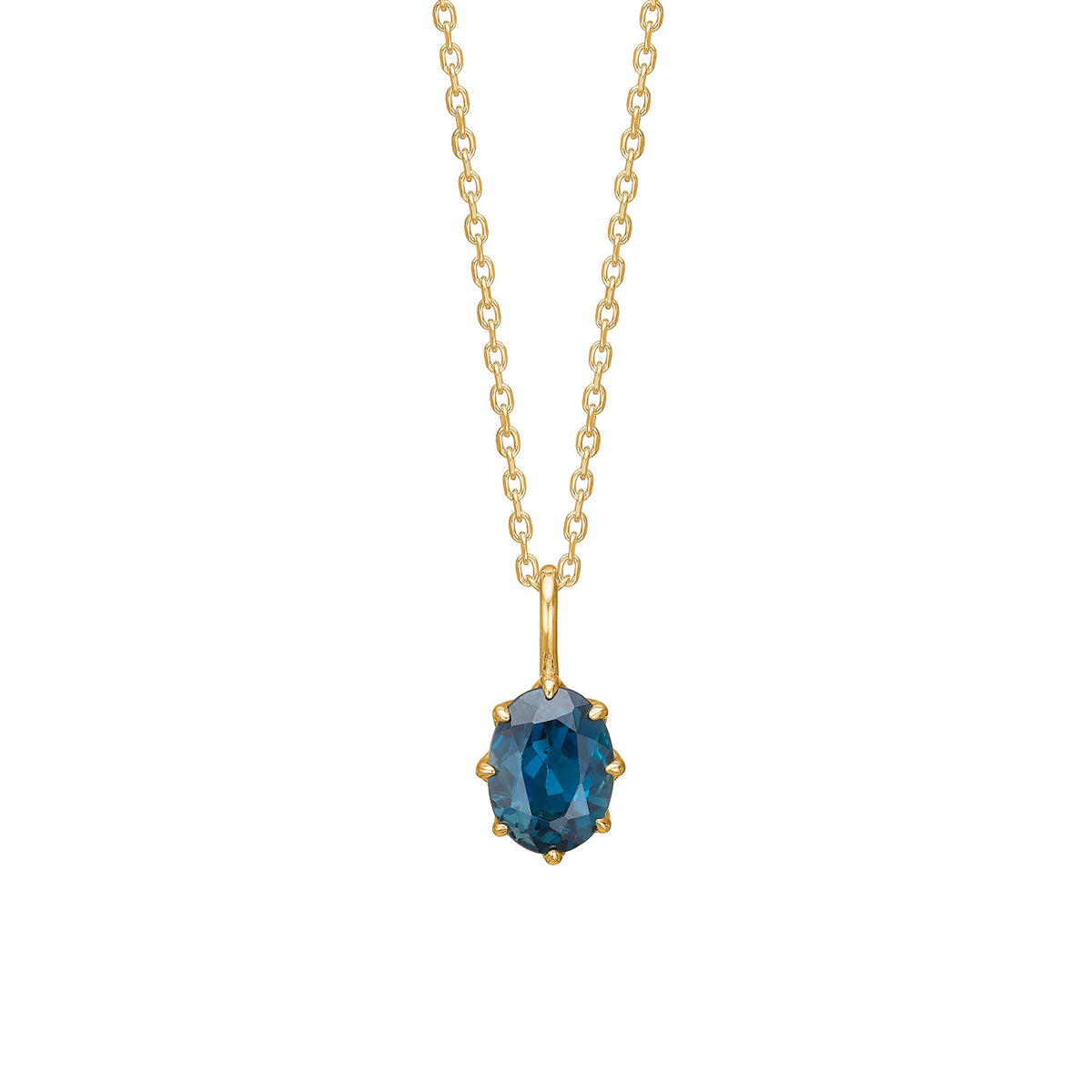 Stella 10K Gold Pendant w. London Blue Topaz