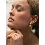 Dome 10K Gold Earring-Pendant w. Pearl